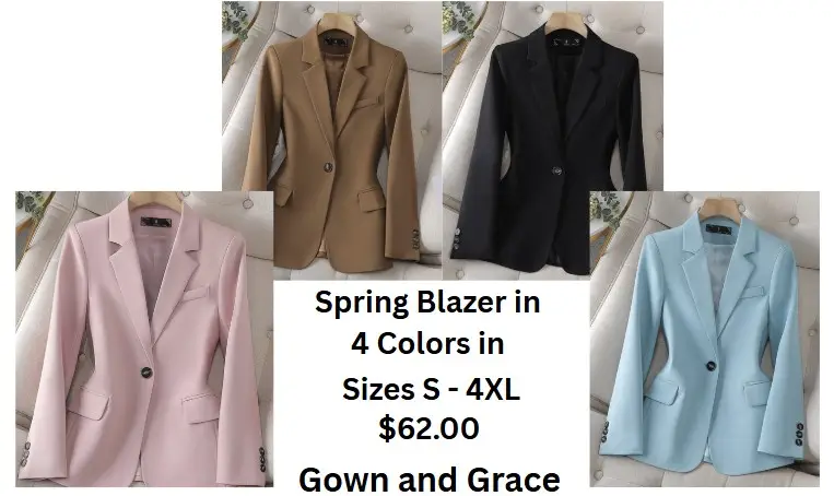 Spring Blazer in 4 Colors and Sizes S – 4XL: Perfect Fit, All Season