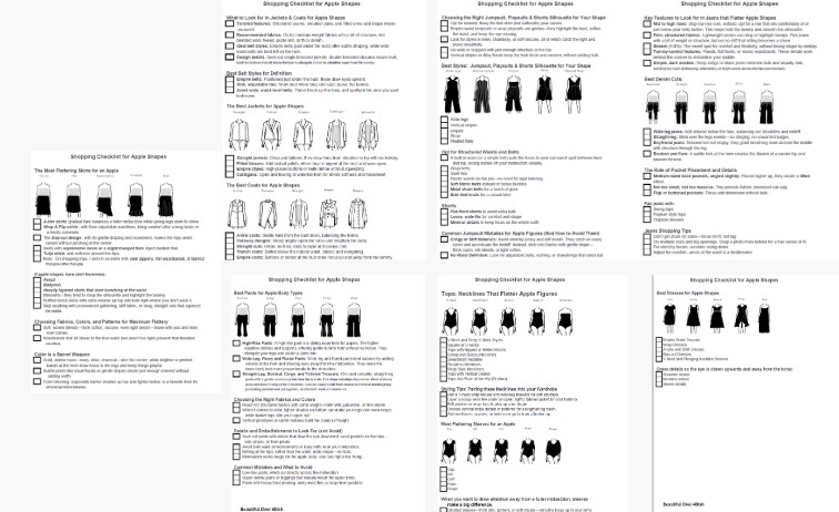 Free Download, the Best Checklists for an Apple Body Shape