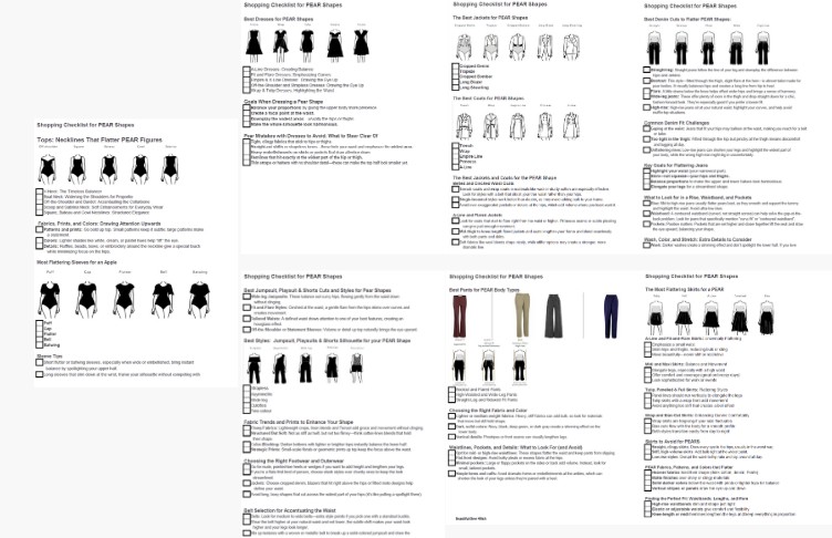 Free Download, the Best Checklists for a Pear Body Shape