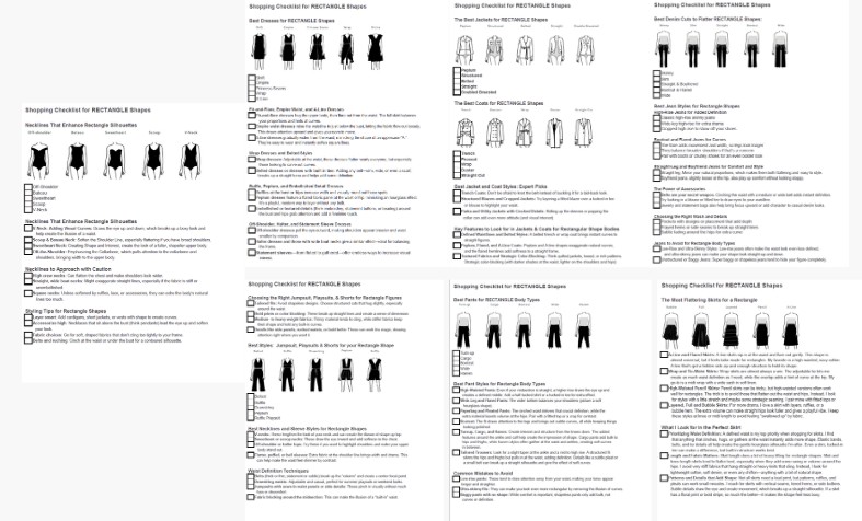 Free Download, the Best Checklists for a Rectangle Body Shape