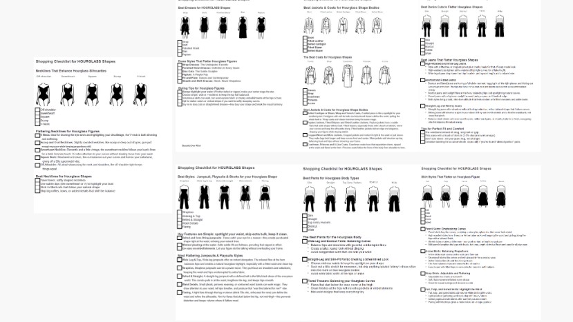 Free Download the Best Checklists for an Hourglass Body Shape