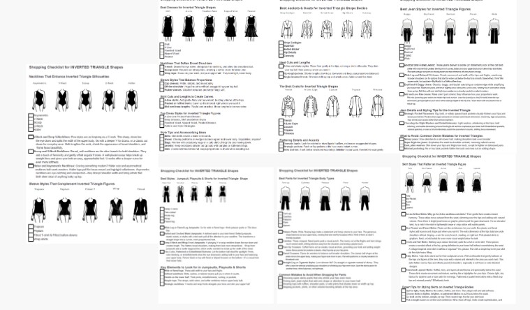 Free Download the Best Checklists for Inverted Triangle Body Shape