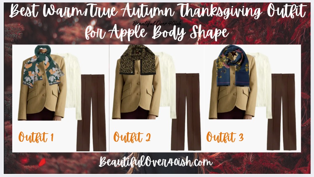 The Best Warm/True Autumn Thanksgiving Outfit for Apple Body Shape