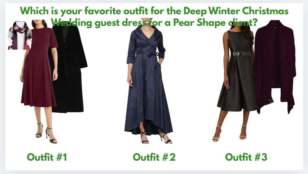 The Best Deep Winter Christmas Wedding Outfit for Pear Shape
