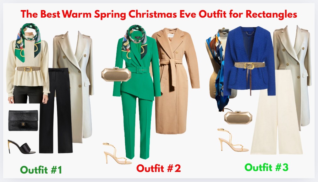 The Best Warm Spring Christmas Eve Outfit for Rectangles